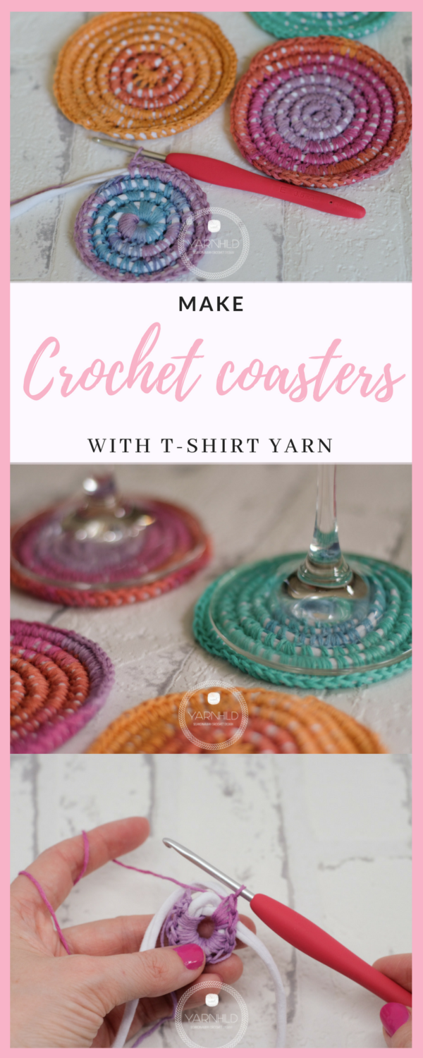 Thread Crochet Coasters Crochet coasters - learn how to crochet coasters using t-shirt yarn