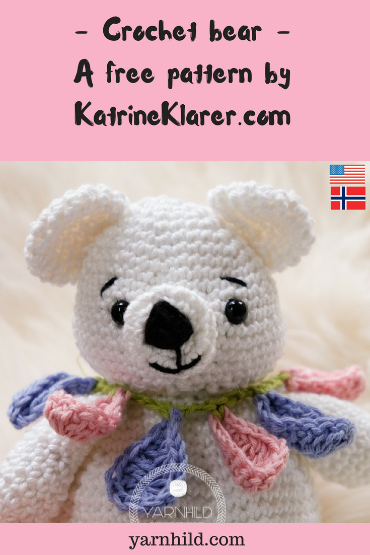 Crochet Bear pattern review by Yarnhild. Pattern in Norwegian and English made my KatrineKlarer.com