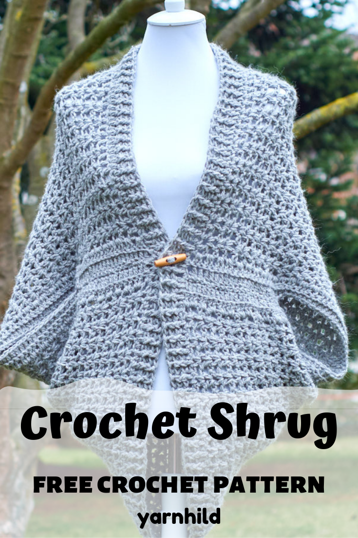 A free crochet pattern for this simple and beautiful shrug. 