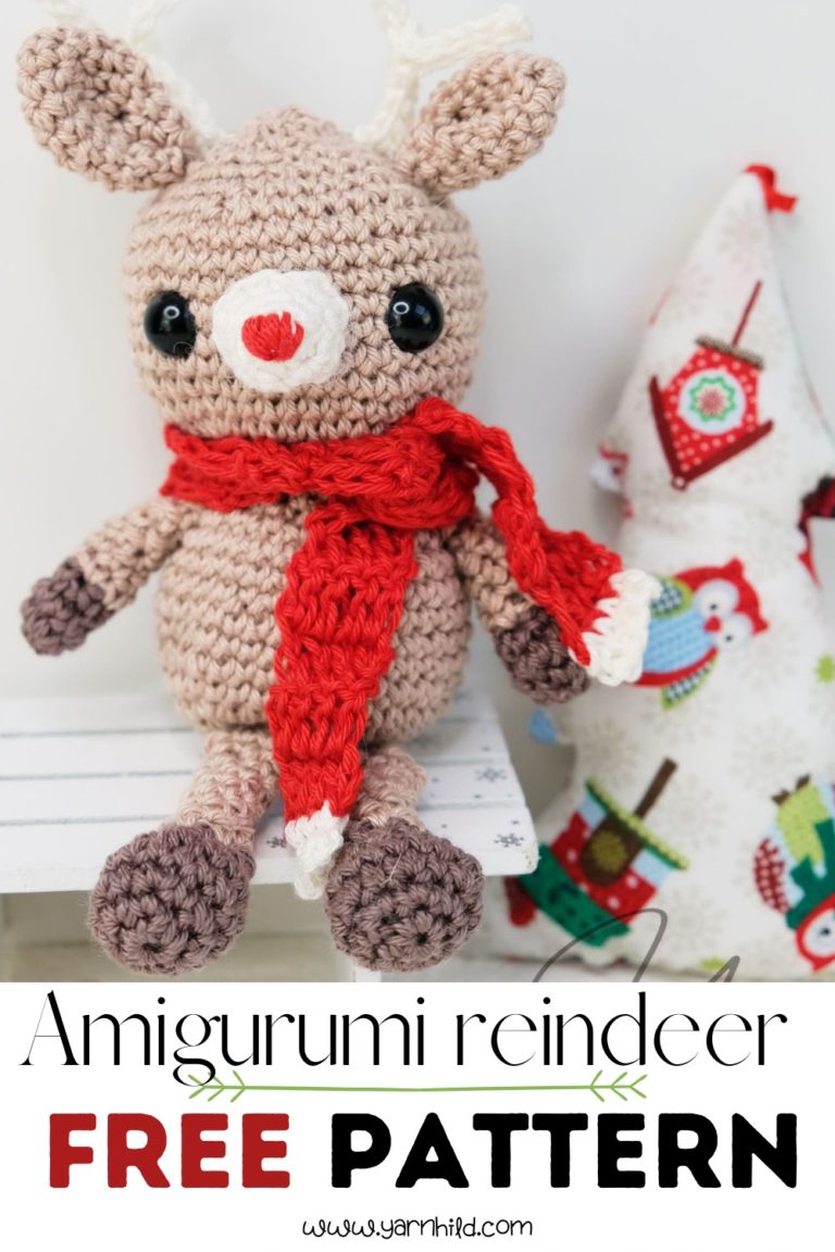 Crochet a cute reindeer for Christmas A free crochet amigurumi pattern
